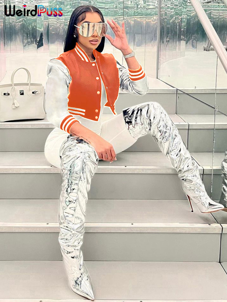 Weird Puss Fluffy Letter Short - Varsity Jacket Letterman 评论和价格