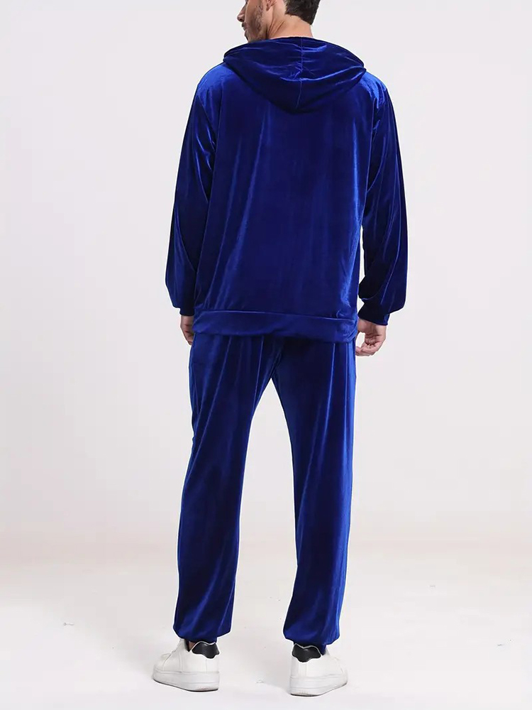 Fashion Solid Color Velvet Two - Men Fashion Vintage 评论和价格