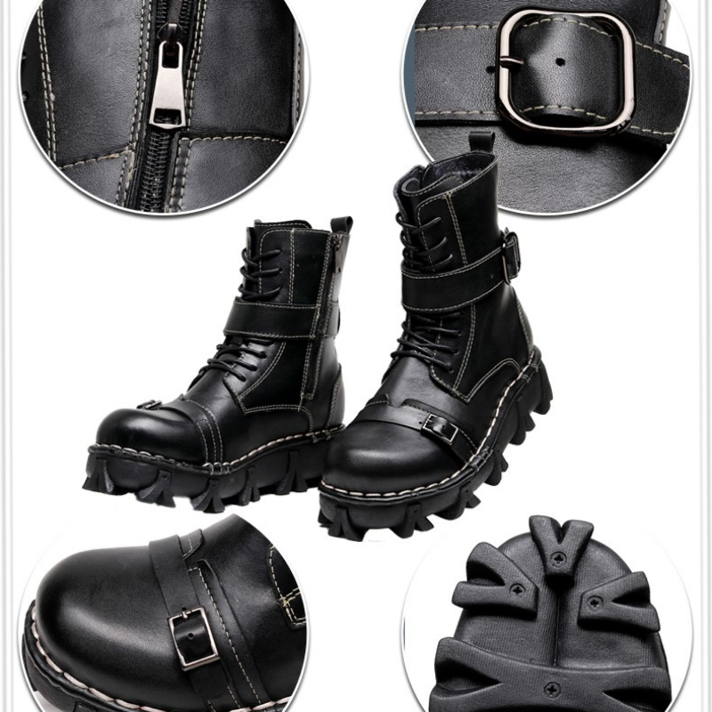 Fashion Men's Genuine Leather  - Mens Fashion Combat Boots 评论和价格