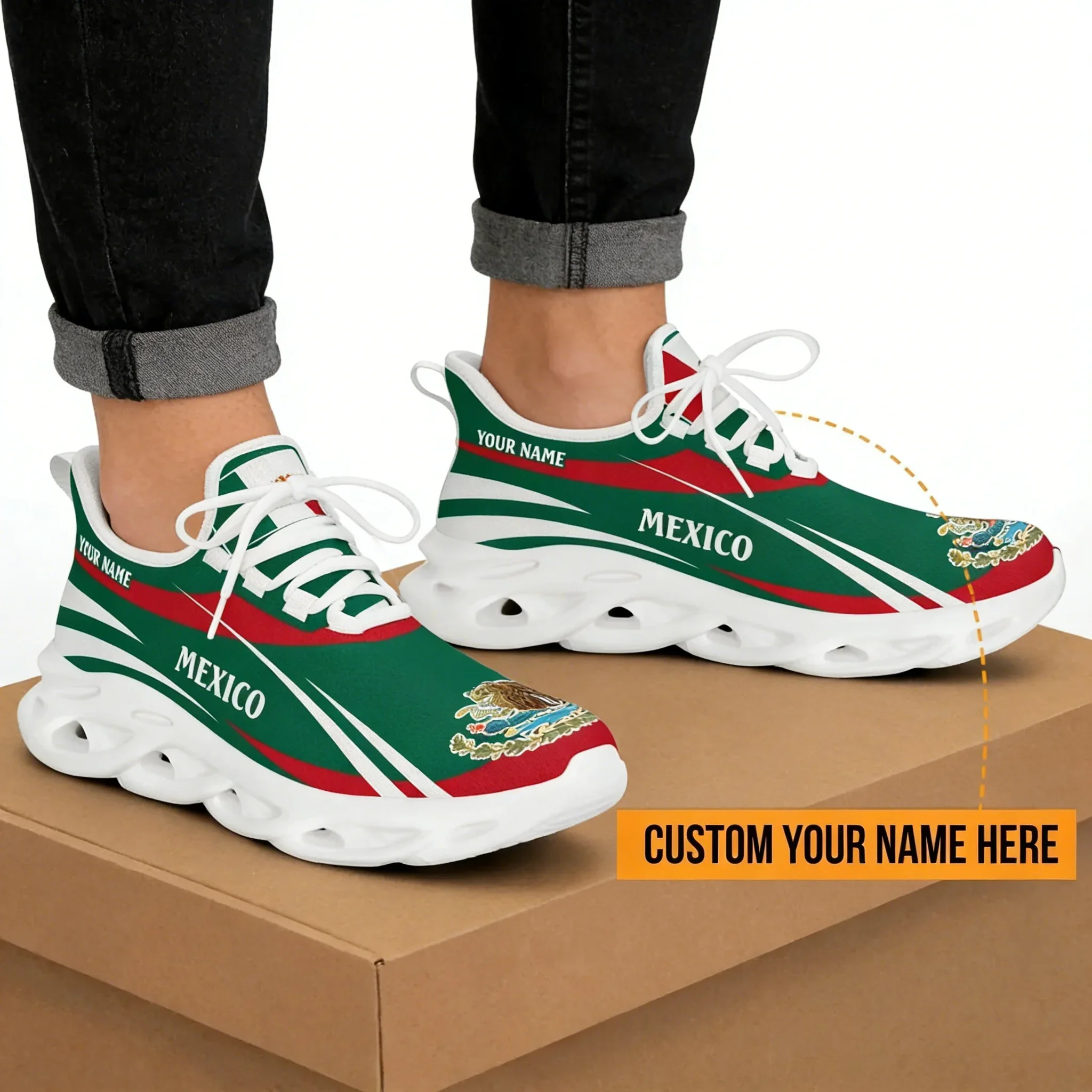 Mexico Flag Men's Sneakers - N - Men'S Fashion Running Shoes 评论和价格
