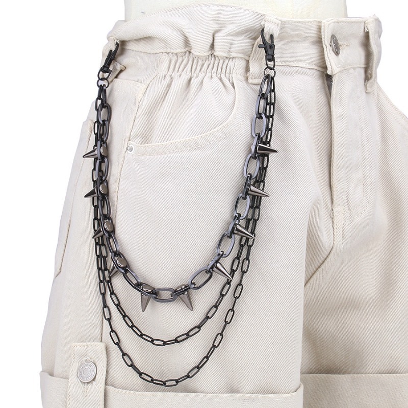 Hip Hop Punk Rock Metal Pants  - Men'S Fashion Overalls 评论和价格