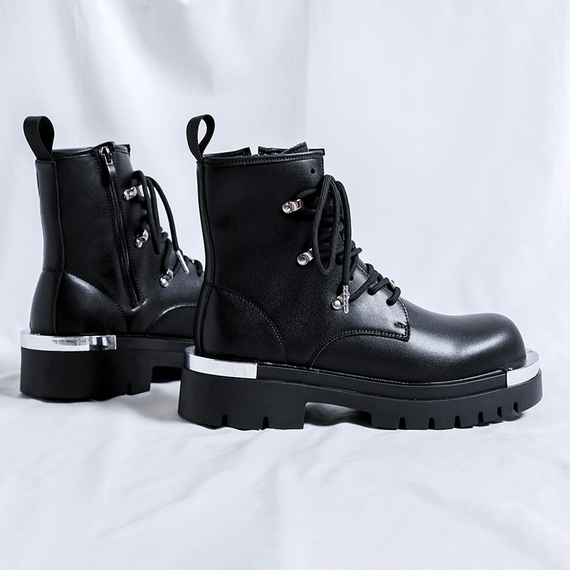 Men Motorcycle Combat Boots Fa - Mens Fashion Combat Boots 评论和价格