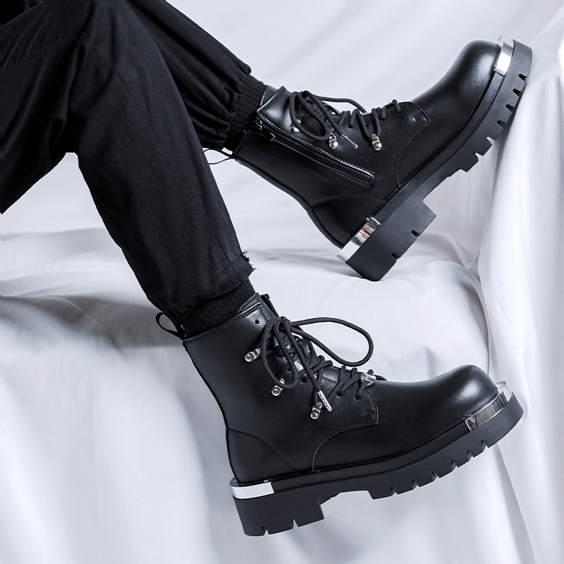 Men Motorcycle Combat Boots Fa - Mens Fashion Combat Boots 评论和价格