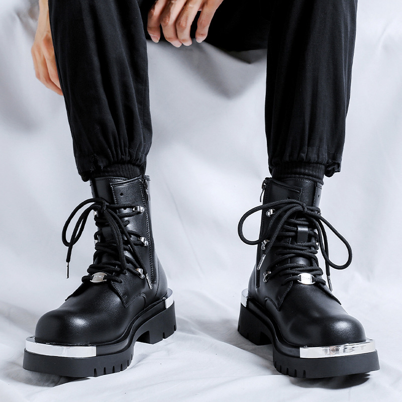 Men Motorcycle Combat Boots Fa - Mens Fashion Combat Boots 评论和价格