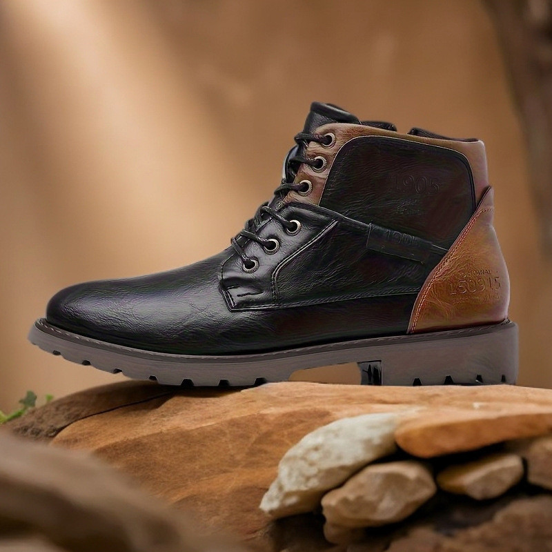2026 Leather Men Ankle Boots P - Mens Fashion Combat Boots 评论和价格