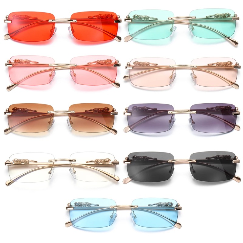 Rimless Square Sunglasses Wome - Men'S Fashion Model 评论和价格