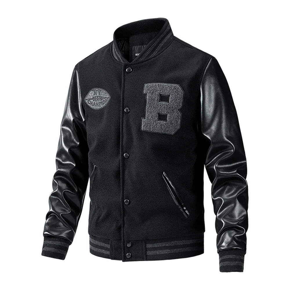 Varsity Jacket Men PU Sleeve P - Varsity Jacket Letterman 评论和价格